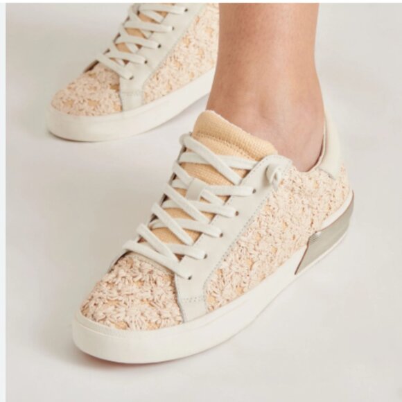 NEW DOLCE VITA  Floral Sneakers Creme Floral Raffia $139 RETAIL  2510 3T7 - Picture 2 of 9